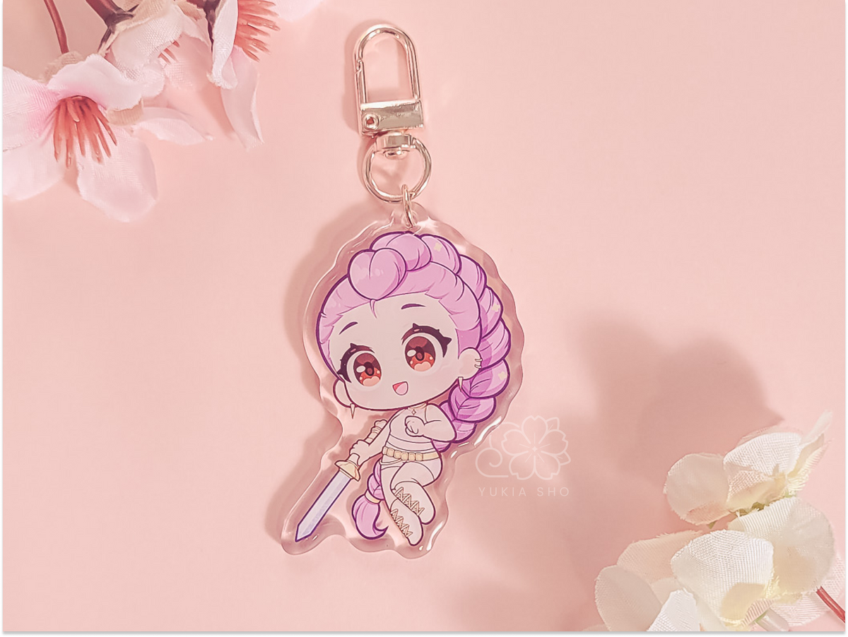K Hunter Rumi Golden Acrylic Keychain Charm