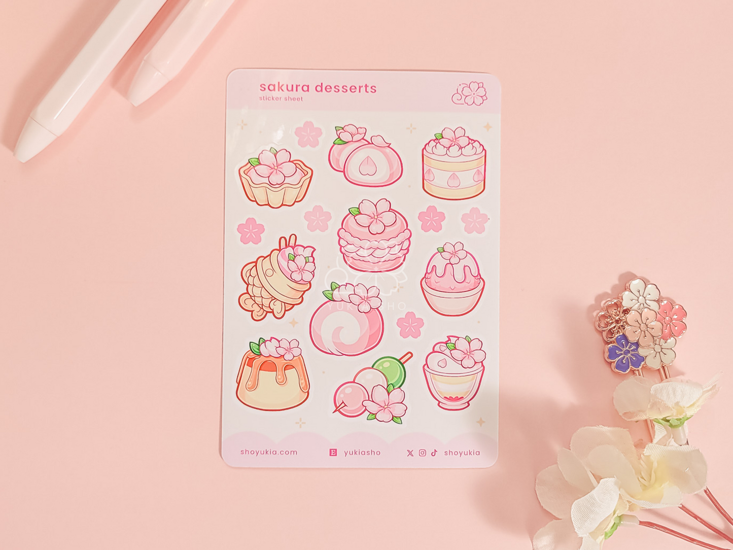 Sakura Japanese Desserts Mini Sticker Sheet
