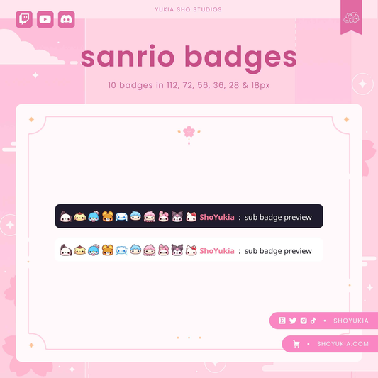 Kawaii Characters Sub Badges