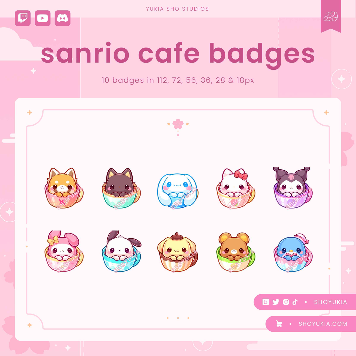 Kawaii Cafe Sub Badges