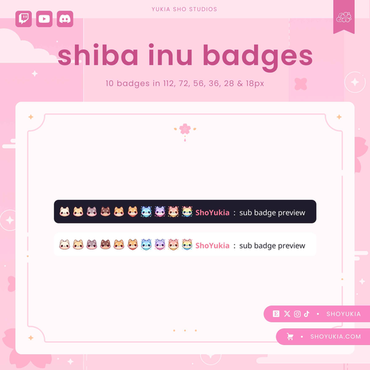 Kawaii Shiba Inu Sub Badges