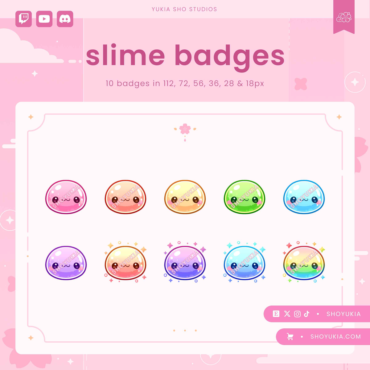 Kawaii Slime Sub Badges