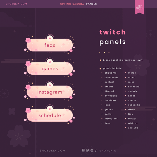 Spring Sakura Twitch Panels