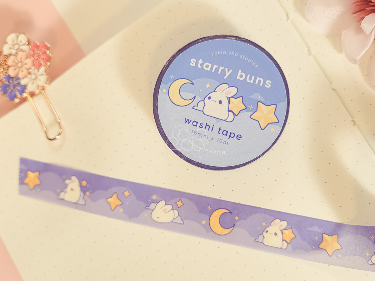 starry buns washi tape