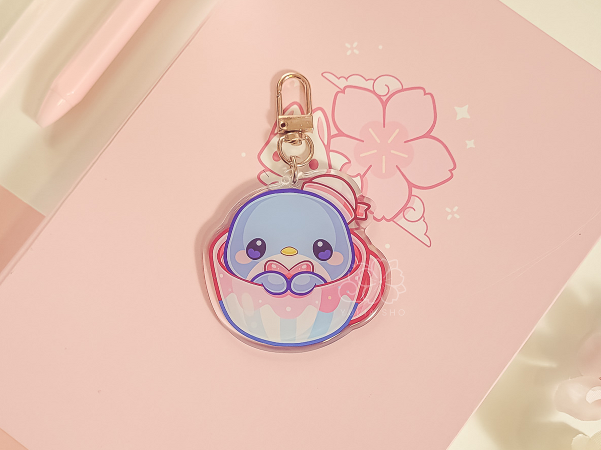 Kawaii Sam Teacup Acrylic Keychain Charm