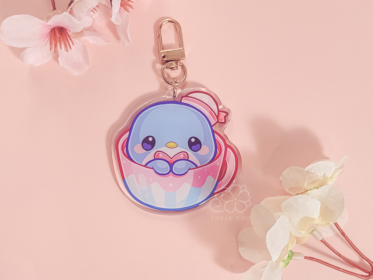 Kawaii Sam Teacup Acrylic Keychain Charm