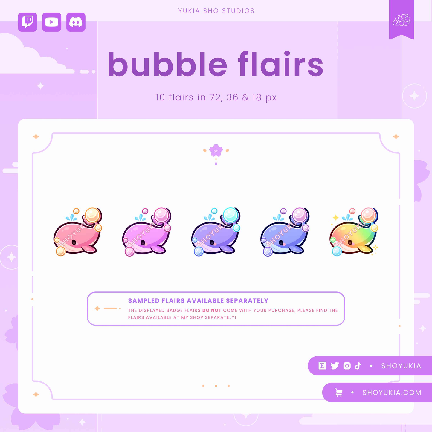 Kawaii Whale Sub Badges