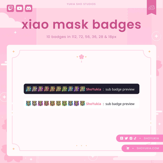 Genshin Impact Xiao Mask Sub Badges
