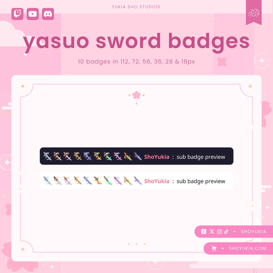 League of Legends Yasuo Sword Sub Badges