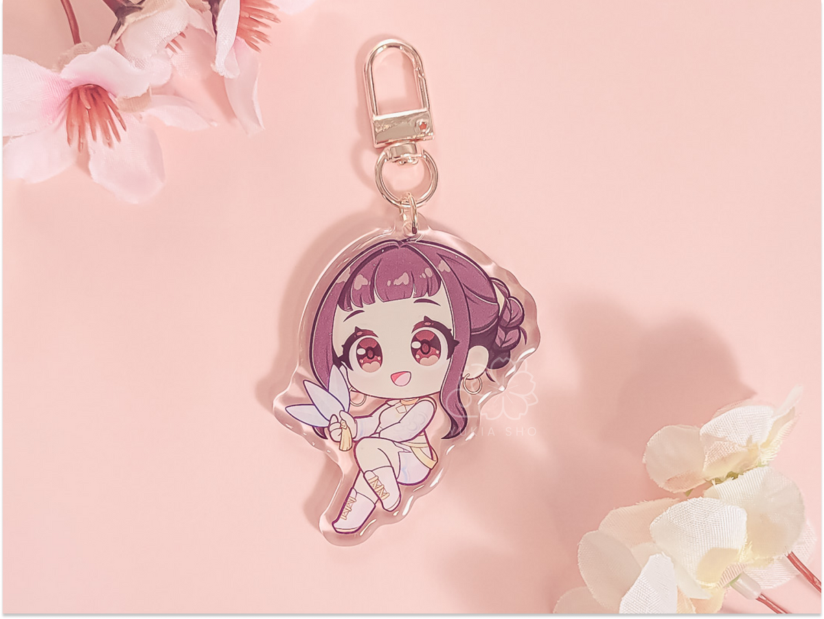K Hunter Zoey Golden Acrylic Keychain Charm