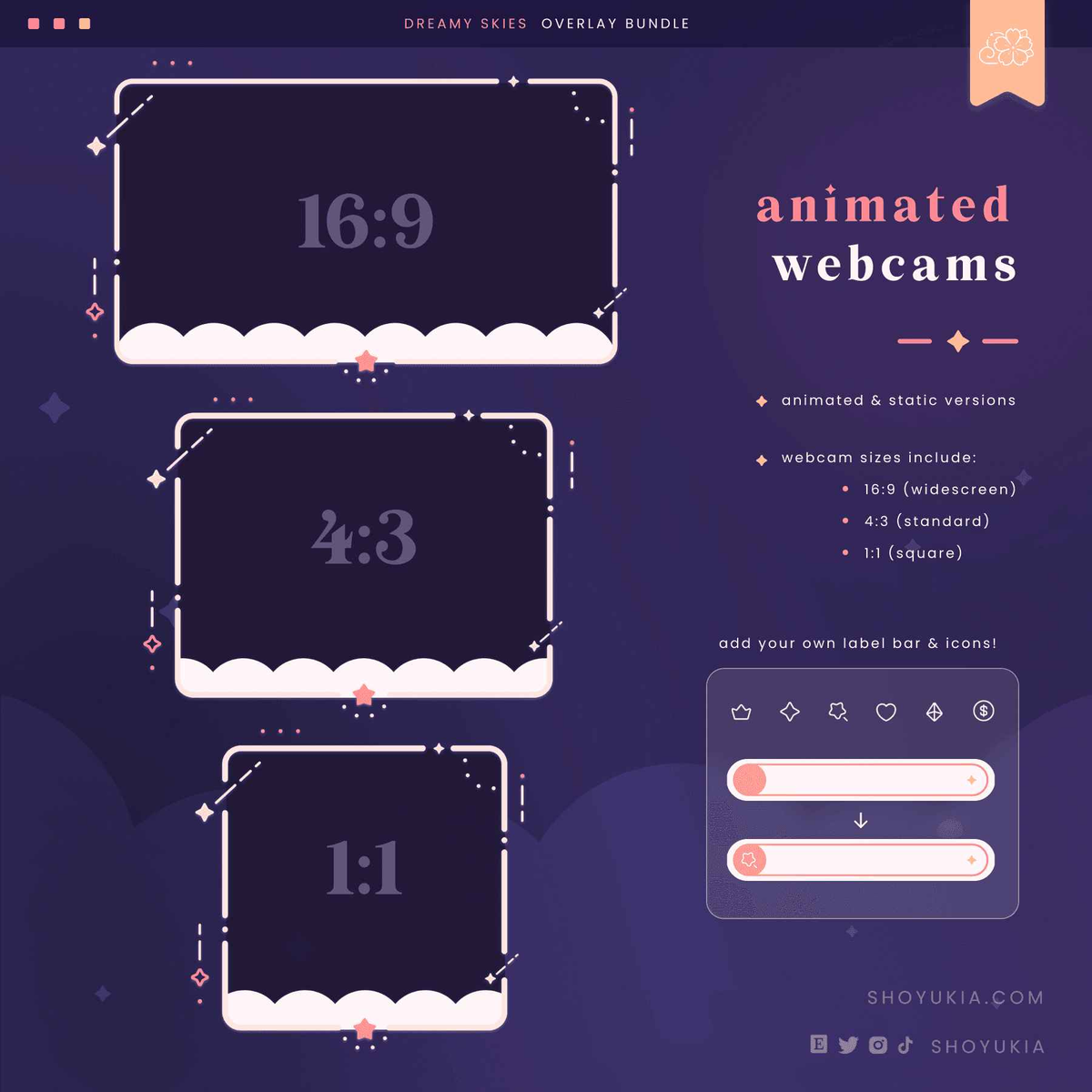 Animated Dreamy Skies (Pink) Overlay Package