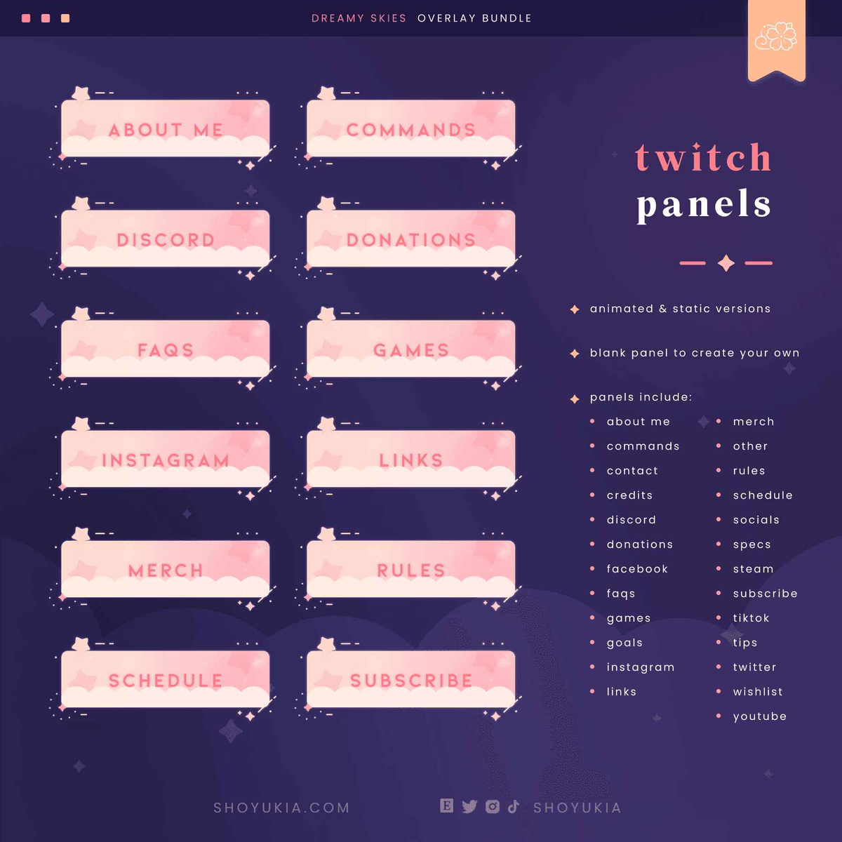 Animated Dreamy Skies (Pink) Overlay Package