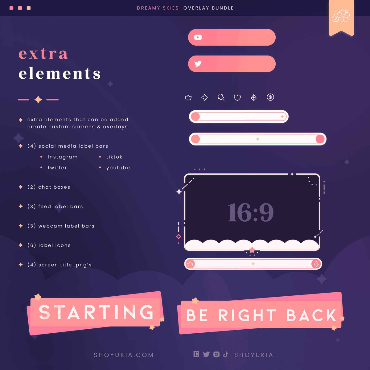 Animated Dreamy Skies (Pink) Overlay Package