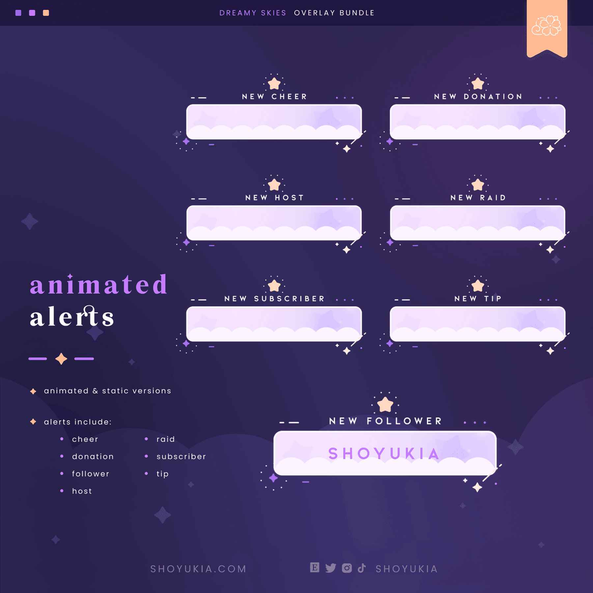 Animated Dreamy Skies (Purple) Overlay Package