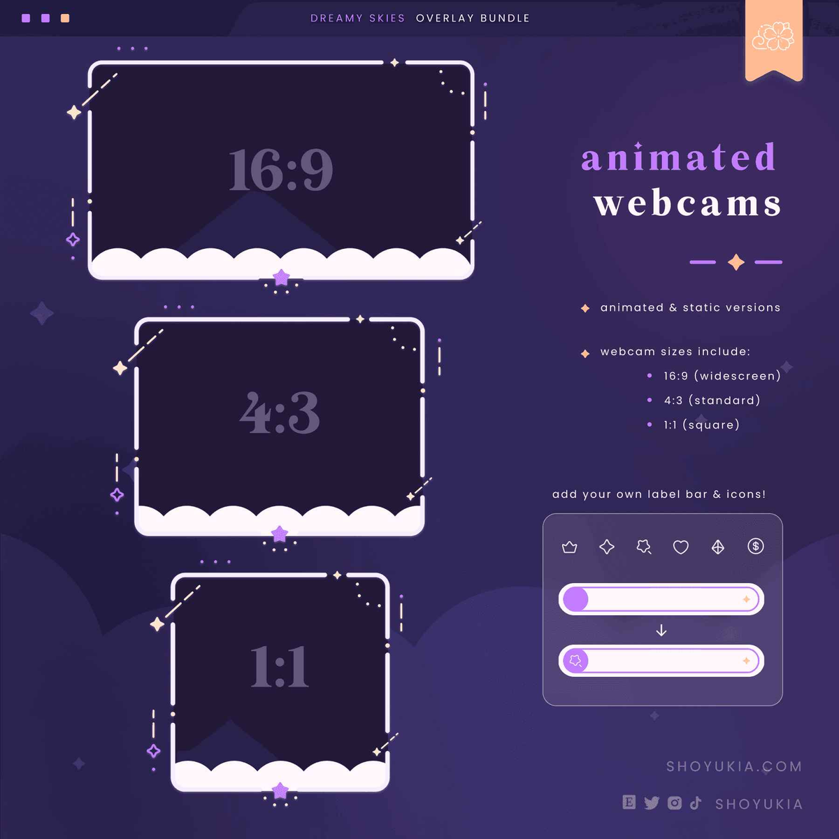 Animated Dreamy Skies (Purple) Overlay Package