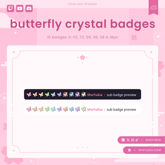 Butterfly Crystal Sub Badges