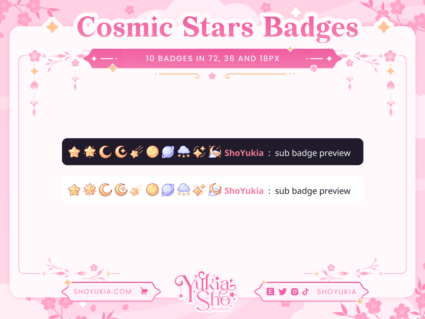 Cosmic Stars Sub Badges - Yukia Sho Studios