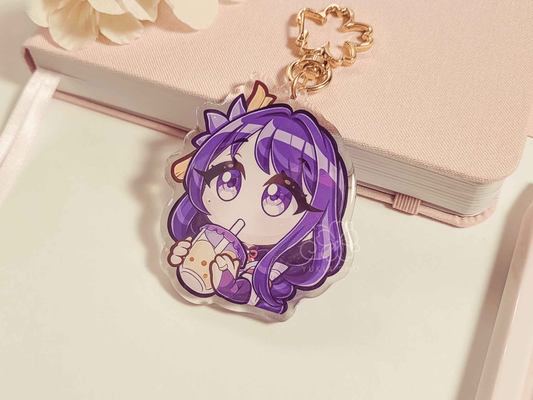 Genshin Impact Raiden Shogun Sip 2.5" Acrylic Keychain Charm