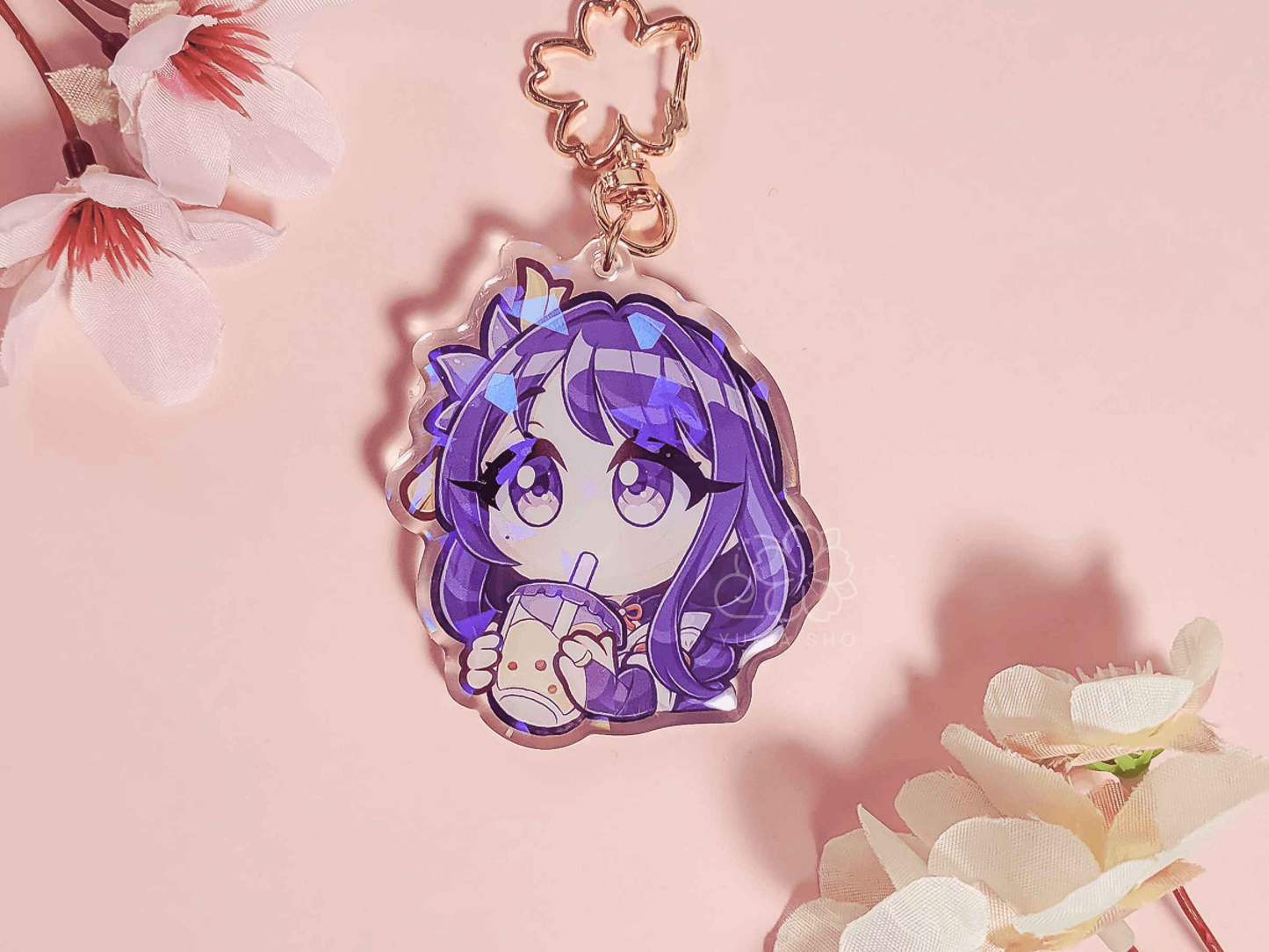 Genshin Impact Raiden Shogun Sip 2.5" Acrylic Keychain Charm