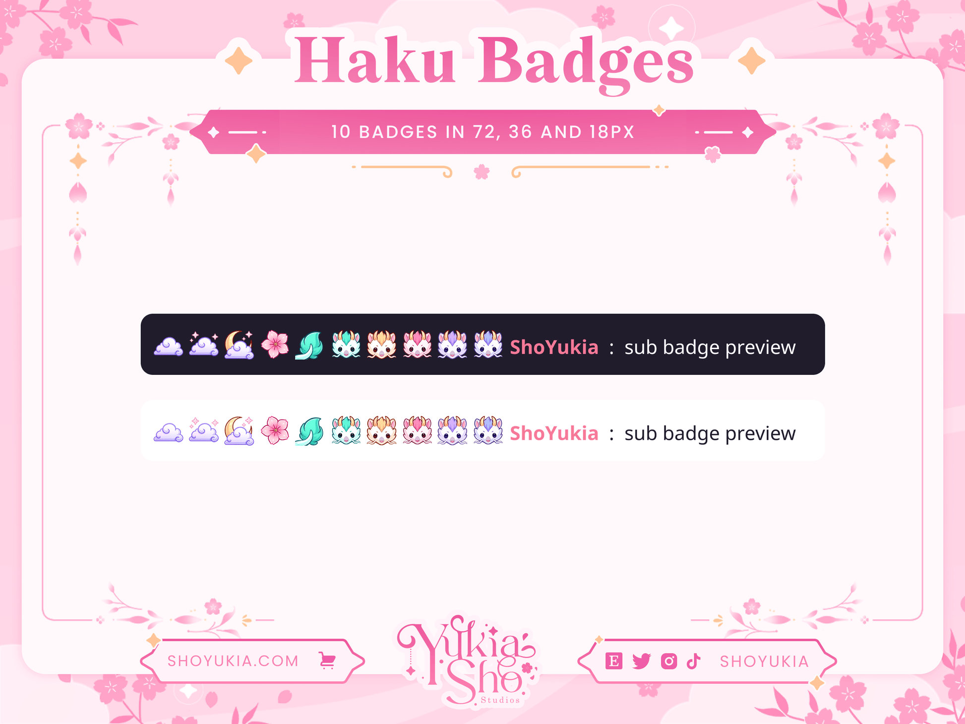 Haku Sub Badges - Yukia Sho Studios