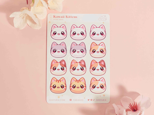 Kawaii Kittens Mini Sticker Sheet