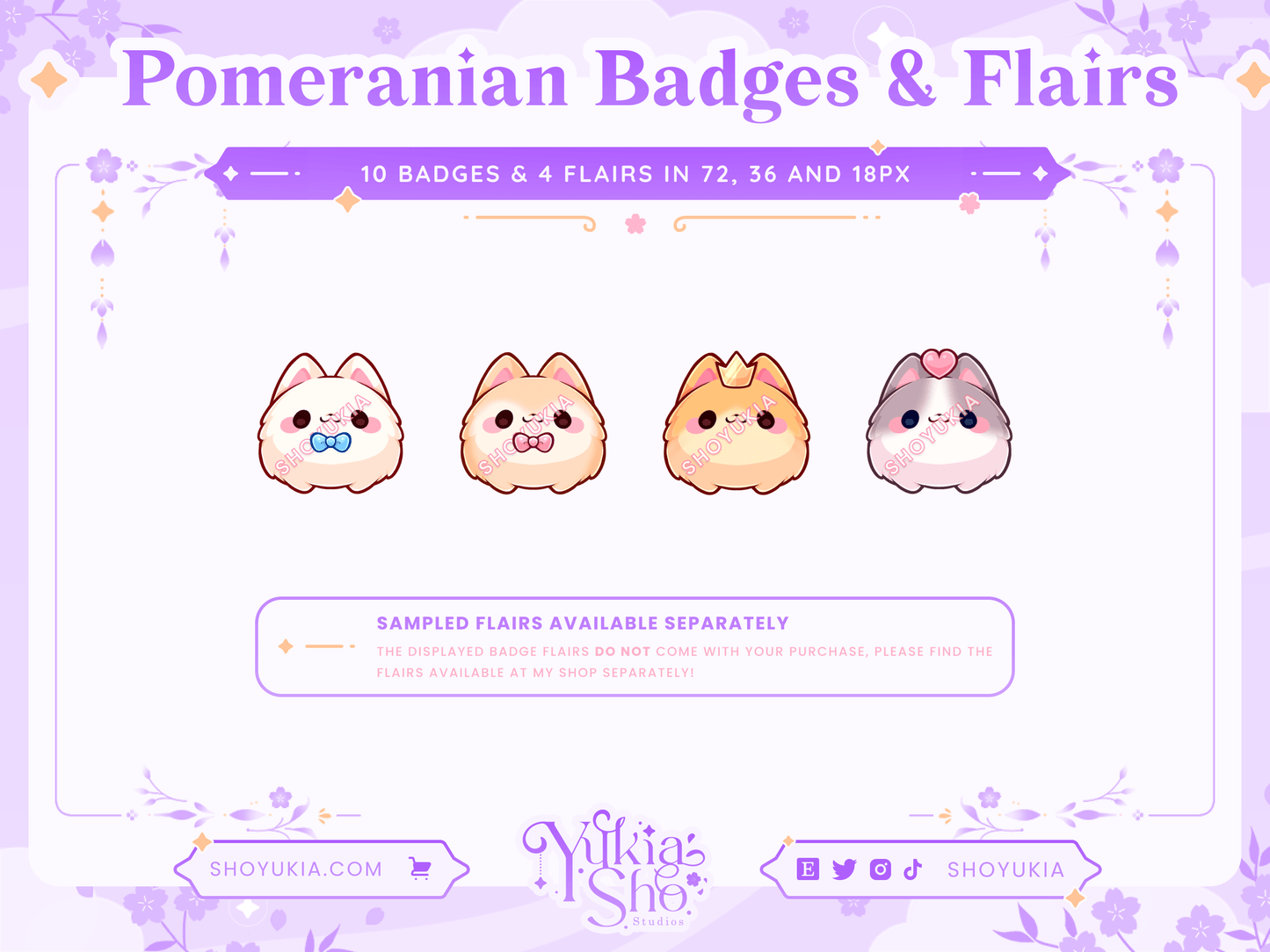Kawaii Pomeranian Sub Badges - Yukia Sho Studios Ltd.