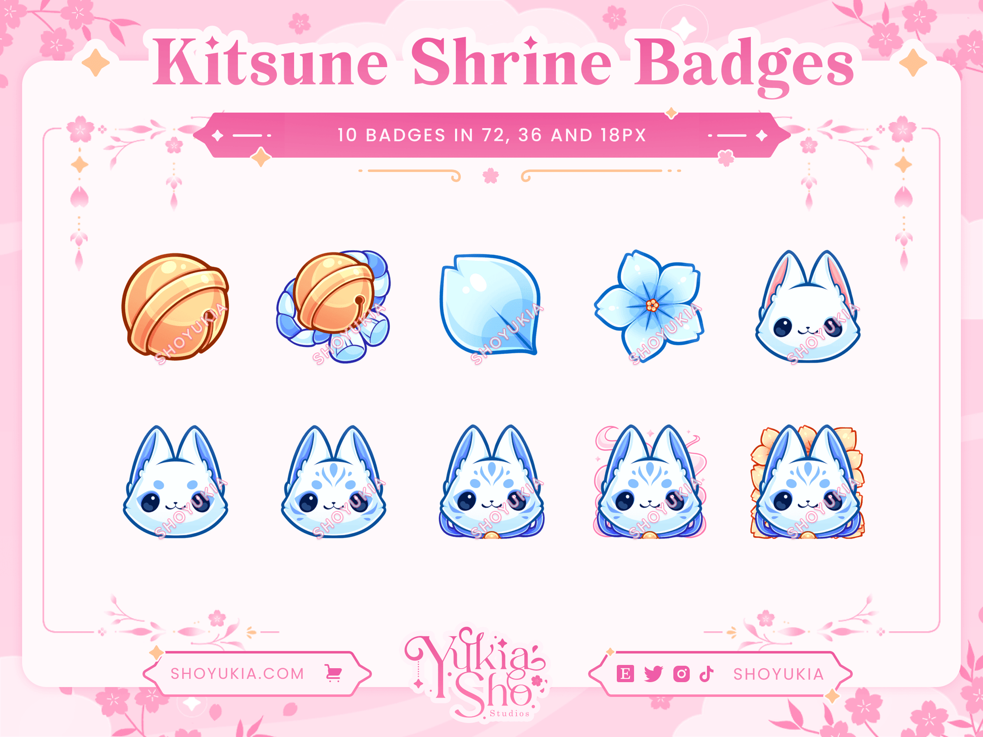 Kitsune Shrine Sub Badges - Yukia Sho Studios