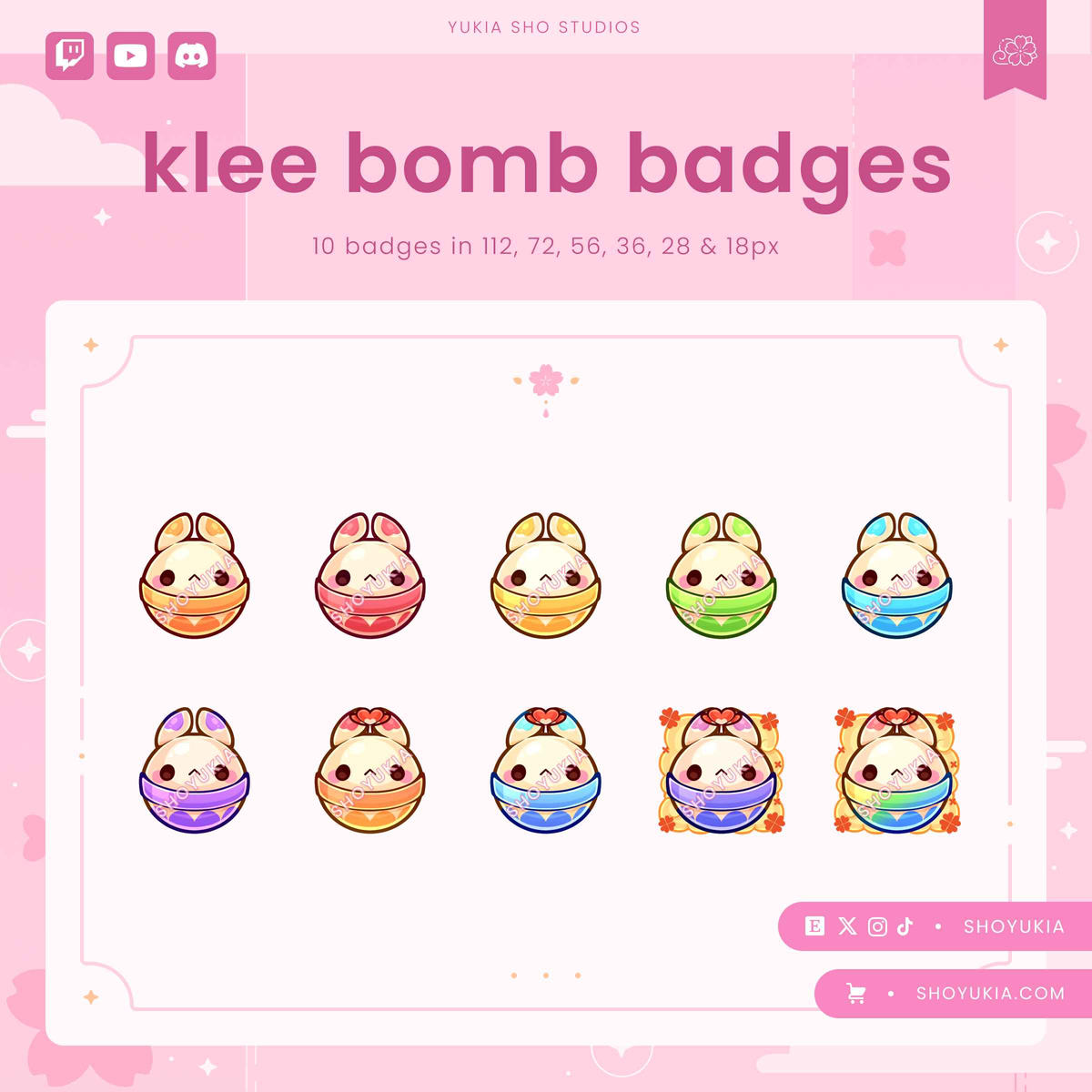 Genshin Impact Klee Bunny Bomb Sub Badges & Flair