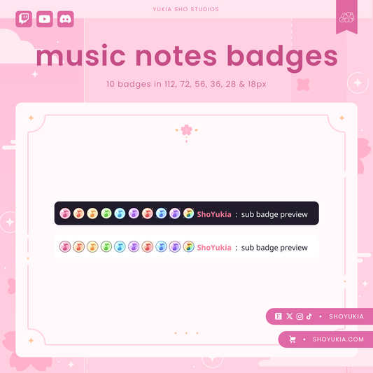 Music Notes Sub Badges
