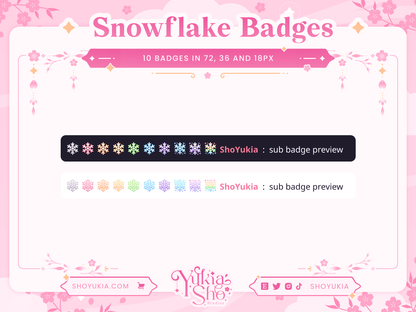 Snowflake Sub Badges - Yukia Sho Studios