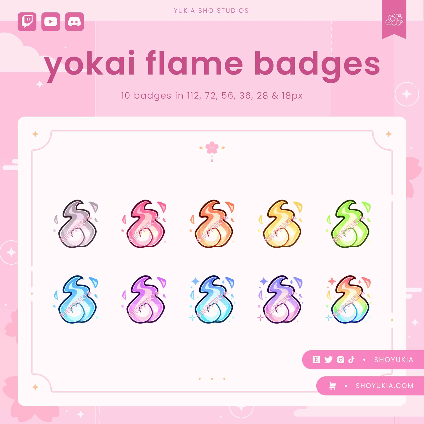 Yokai Flame Sub Badges