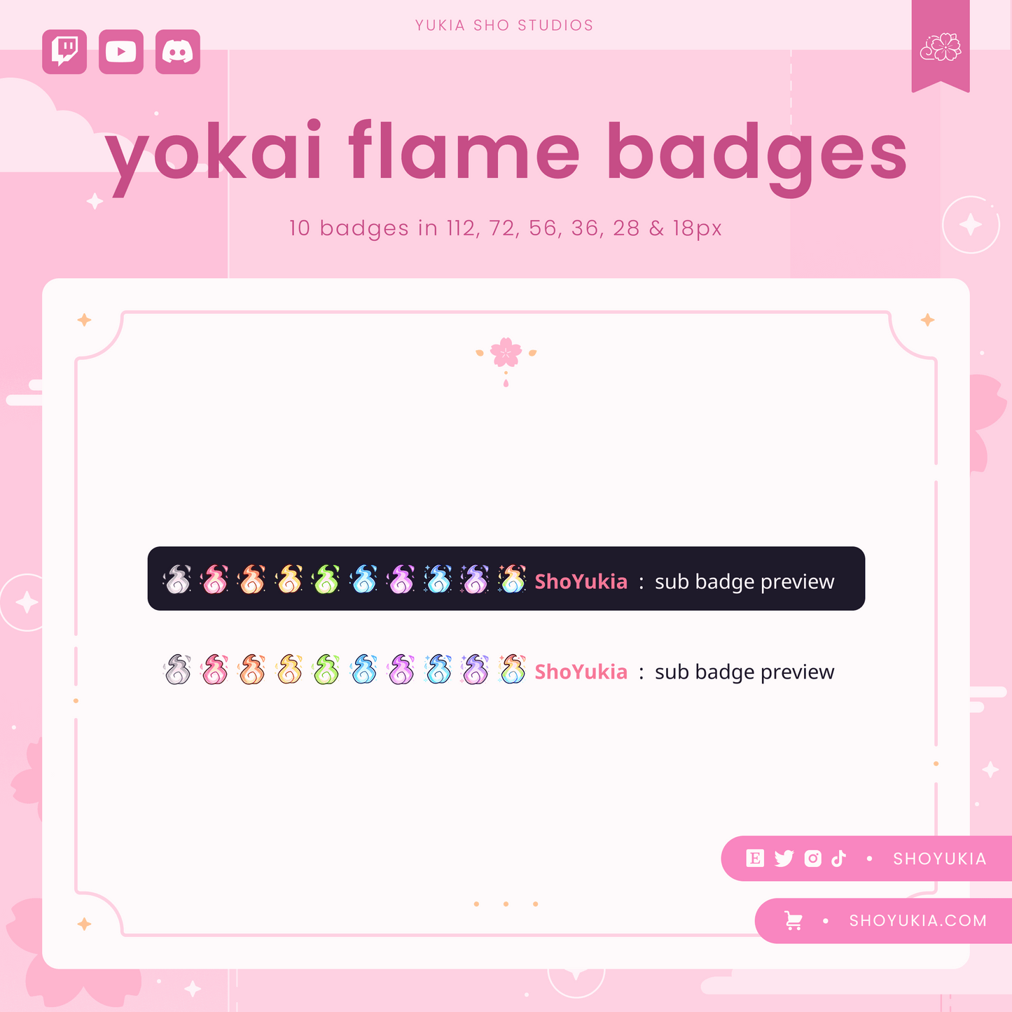 Yokai Flame Sub Badges
