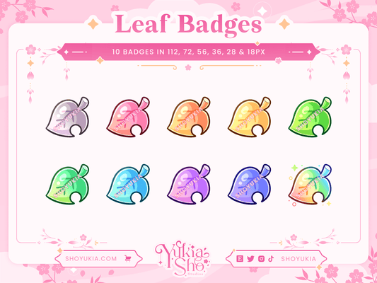 Animal Crossing Leaf Sub Badges pour Twitch/YouTube/Discord