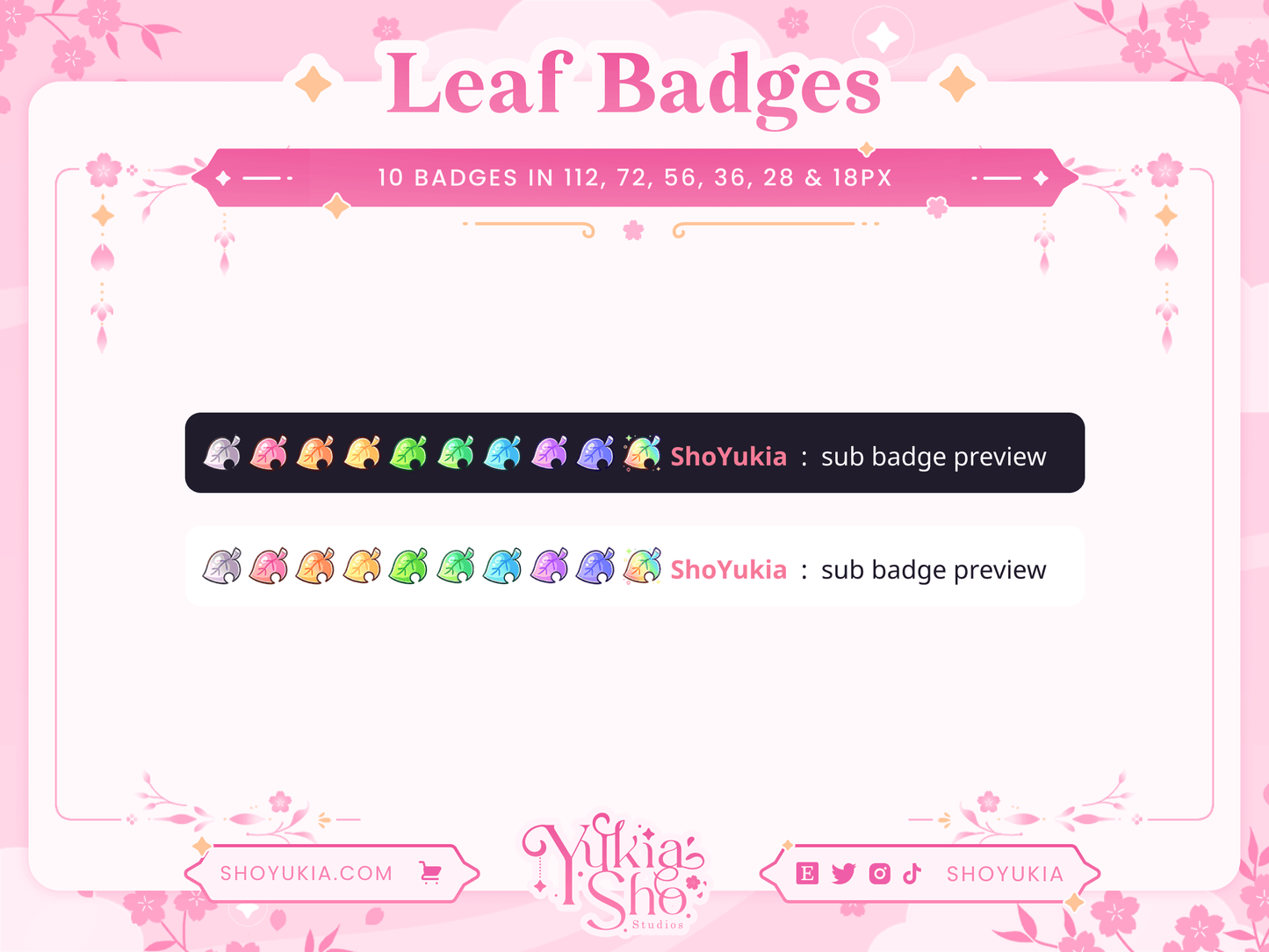 Animal Crossing Leaf Sub Badges