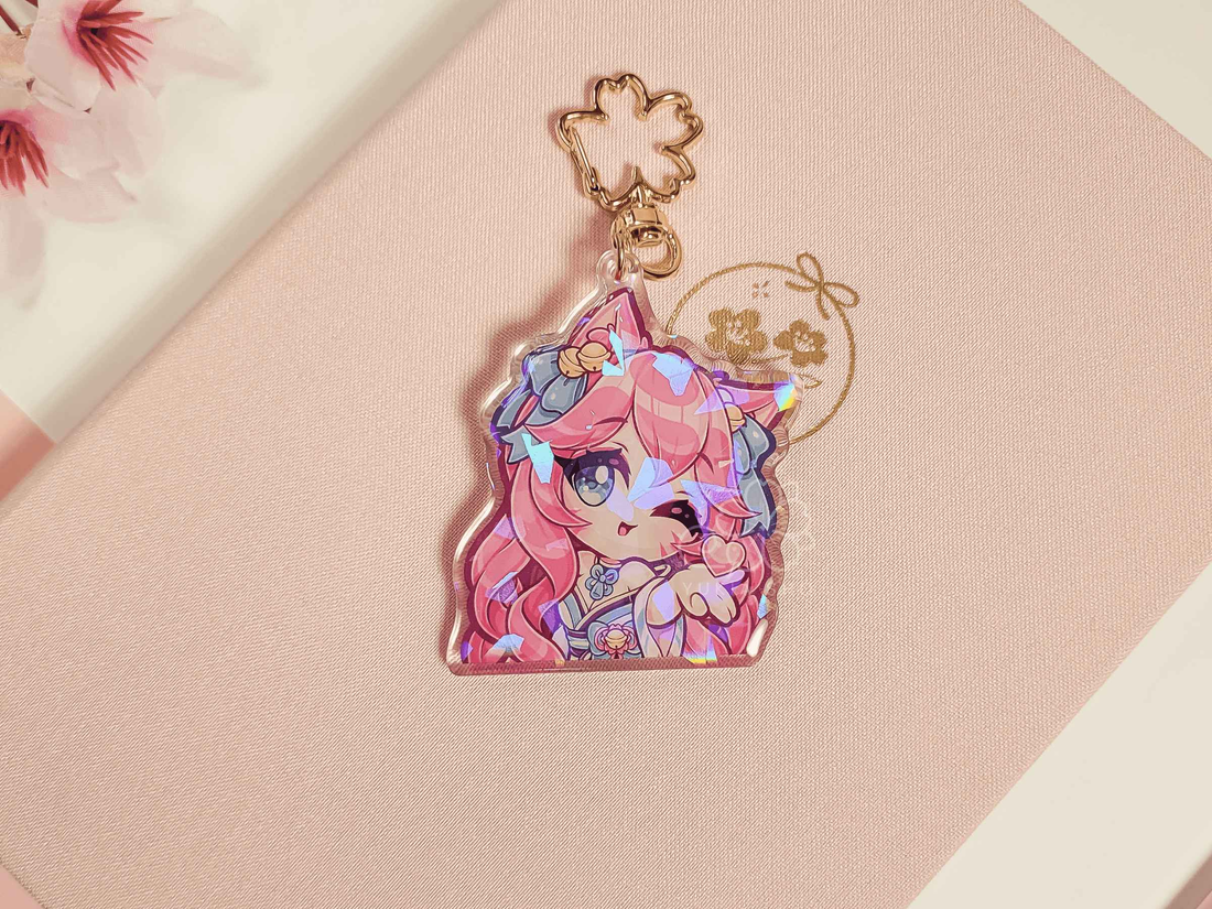 Anime Acrylic Keychain Charm | Cute & Durable Holographic Keychain ...