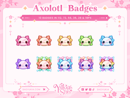 Kawaii Axolotl Sub Badges