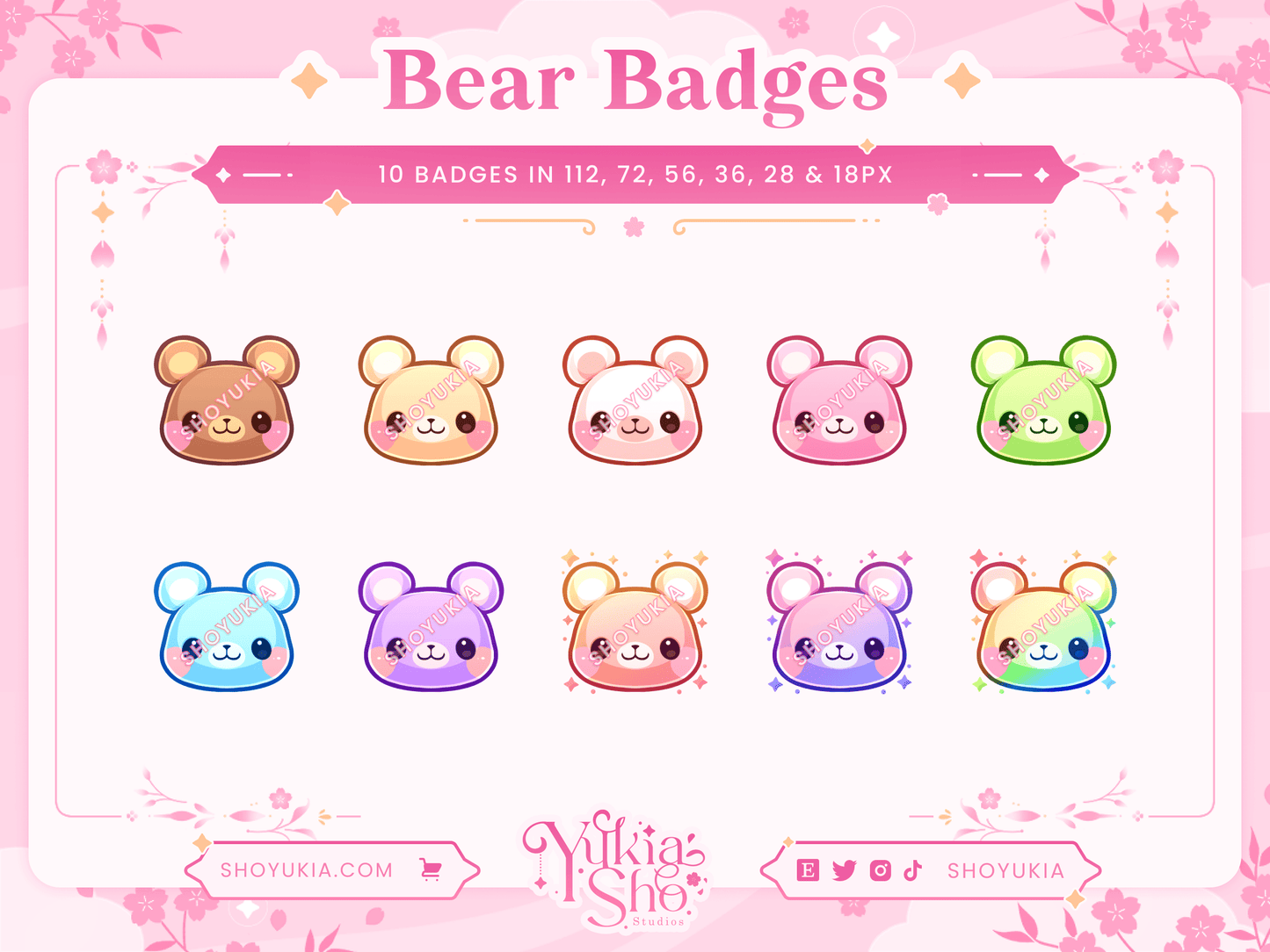 Kawaii Bear Sub Badges