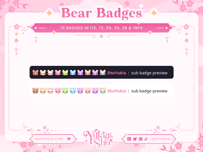 Kawaii Bear Sub Badges