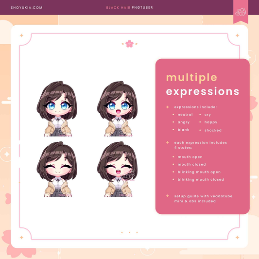 Short Black Hair Chibi PNGTuber