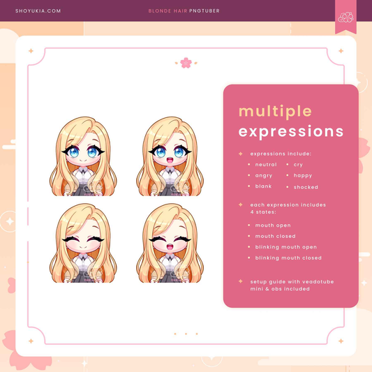 Long Blonde Hair Chibi PNGTuber