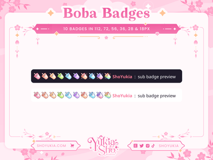 Insignias de Boba Sub para Twitch/YouTube/Discord