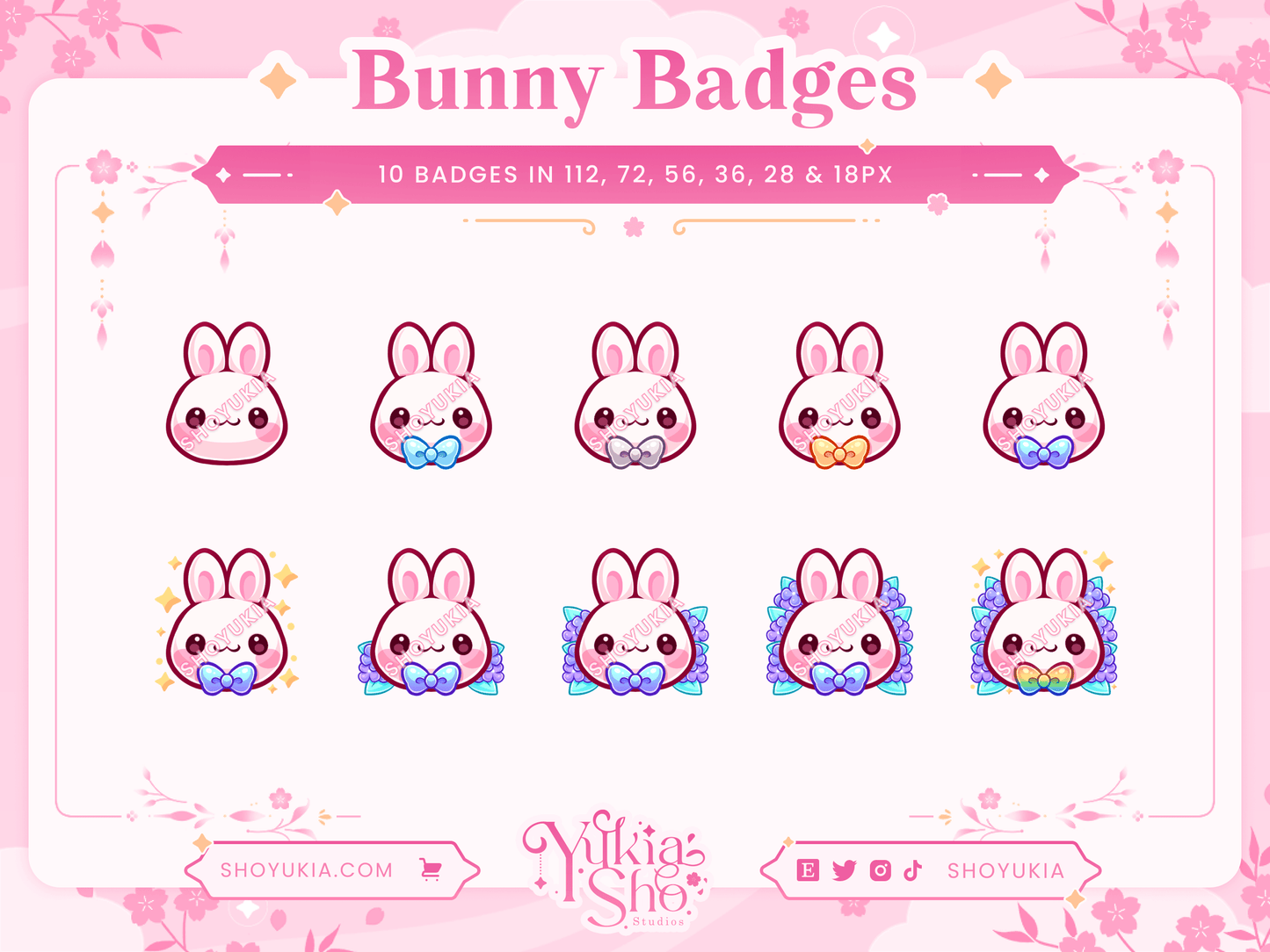 Floral Bunny Sub Badges