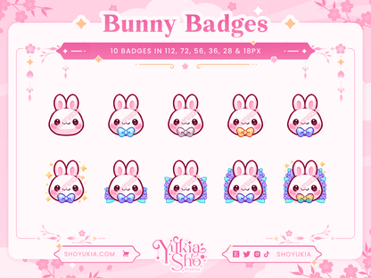 Floral Bunny Sub Badges