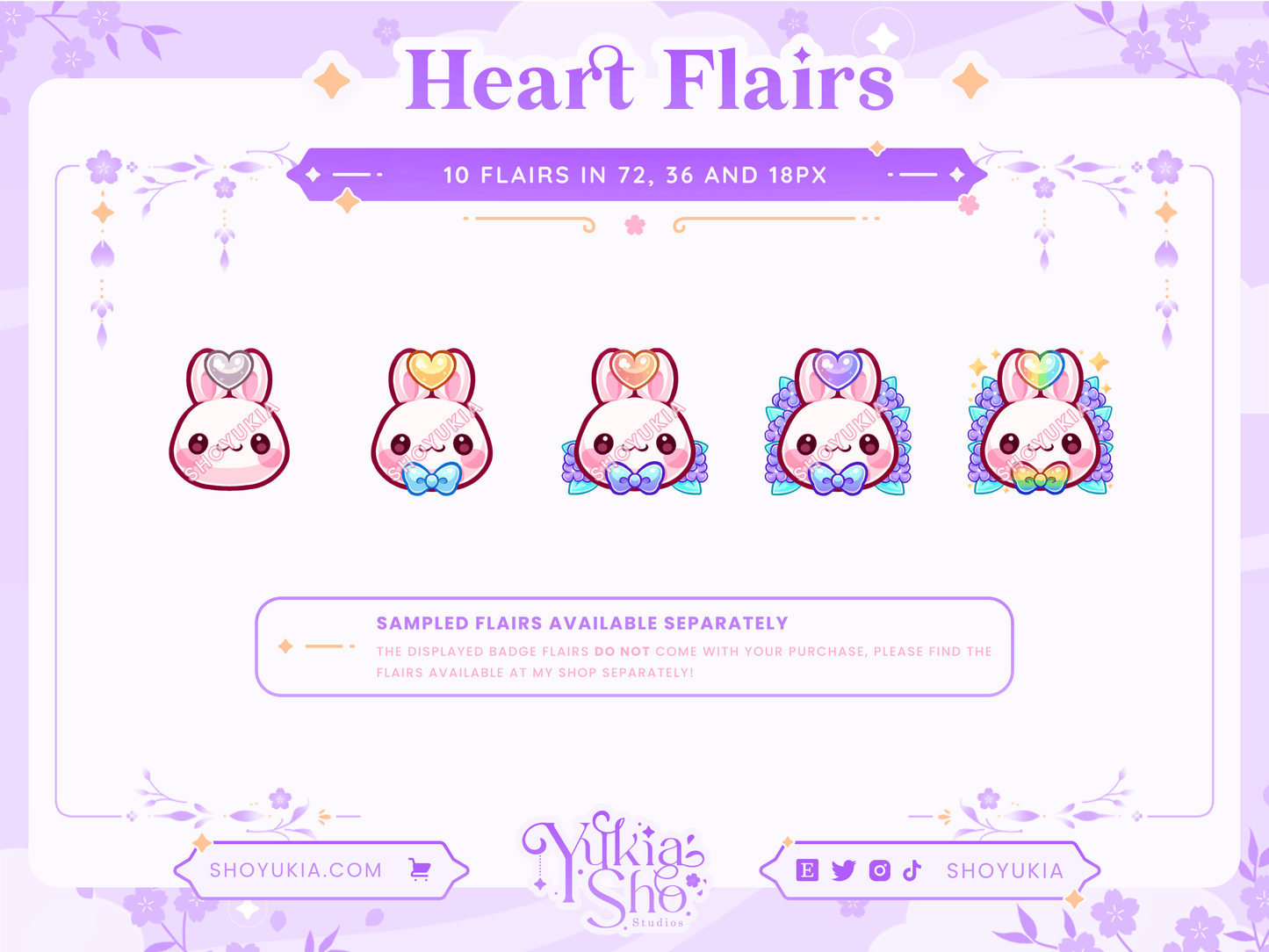 Floral Bunny Sub Badges