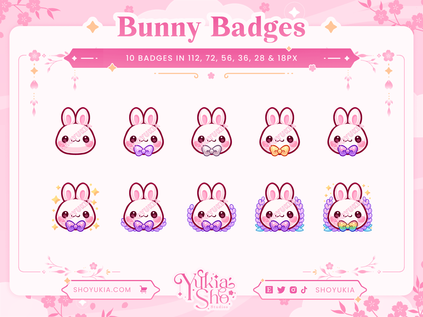 Floral Bunny Sub Badges