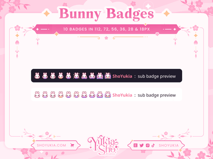 Floral Bunny Sub Badges