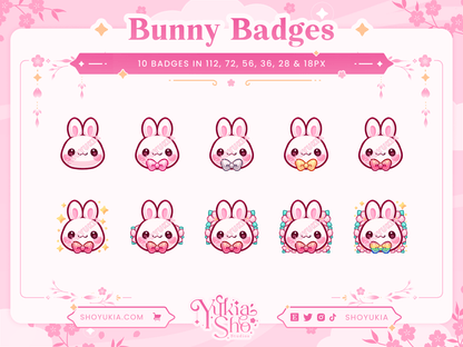 Floral Bunny Sub Badges