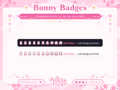 Floral Bunny Sub Badges