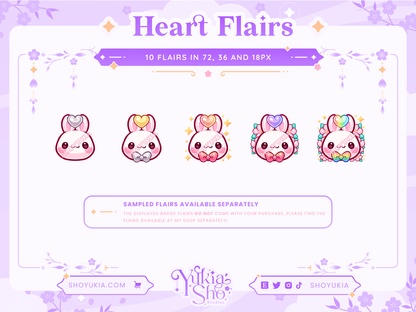 Floral Bunny Sub Badges