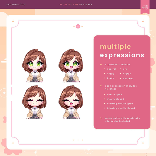 Short Brunette Hair Chibi PNGTuber